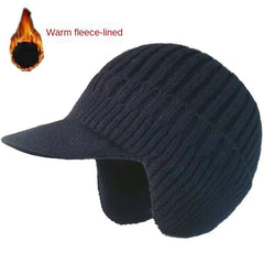 Men's Knitted Warm Hat With Ear Protection Winter Plush Cap