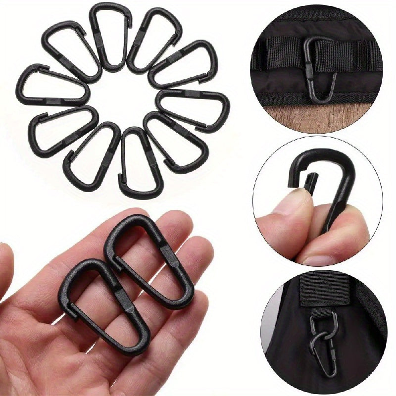 10pcs Nylon Carabiner Bottle Hanging Buckle Keychain Outdoor Camping Hiking