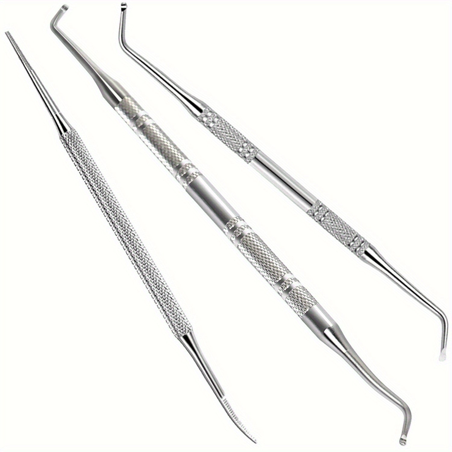 3pcs Ingrown Toenail Removal Tool and File Set Stainless Steel Pedicure Kit