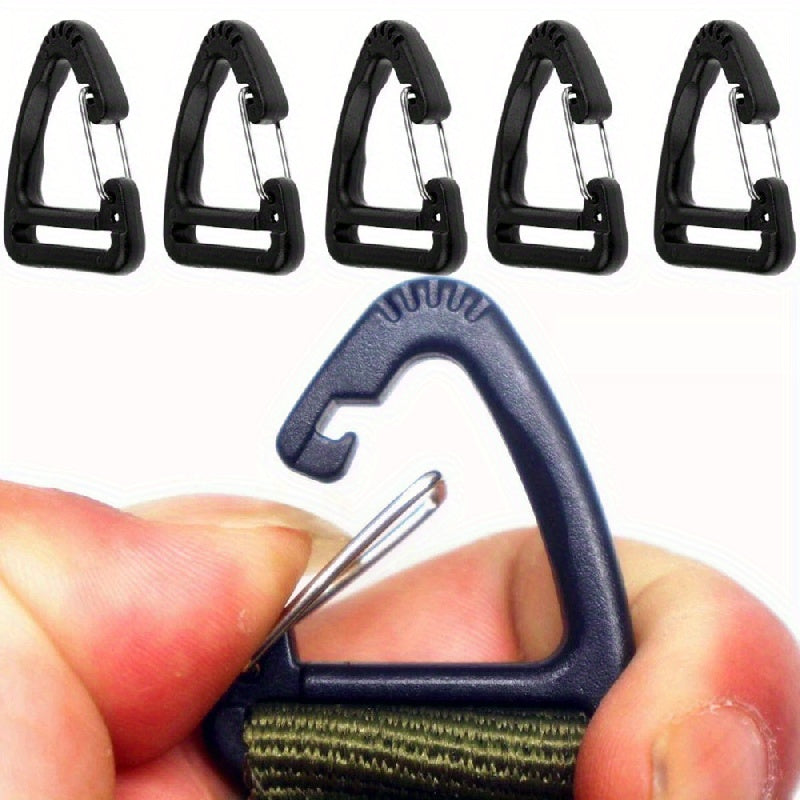 2pcs Plastic Triangle Carabiner Spring Quick Hanging Buckle Keychain