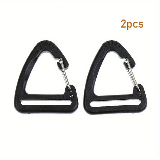 2pcs Plastic Triangle Carabiner Spring Quick Hanging Buckle Keychain