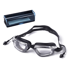 Clear Silicone Anti-fog Earplugs Conjoined Goggles 2-in-1 Swimming Glasses