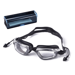 Clear Silicone Anti-fog Earplugs Conjoined Goggles 2-in-1 Swimming Glasses