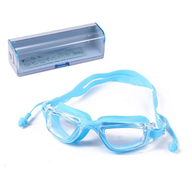 Clear Silicone Anti-fog Earplugs Conjoined Goggles 2-in-1 Swimming Glasses