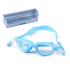 Clear Silicone Anti-fog Earplugs Conjoined Goggles 2-in-1 Swimming Glasses