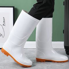 Solid Quick Drying Flat Rain Boots Waterproof Non Slip Thickened Outdoor PVC Cas