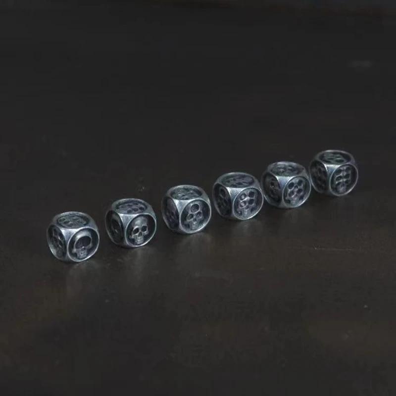 6pcs Skull Bones Silvery Dices for Board Game