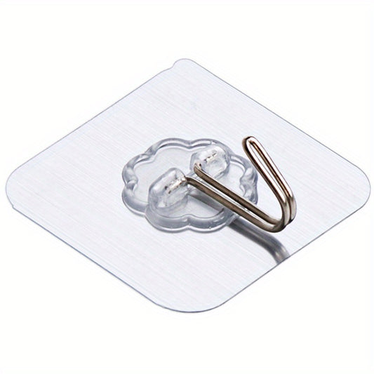 10pcs Transparent Seamless Hook Strong Sticky Hook Magic Seamless Hook