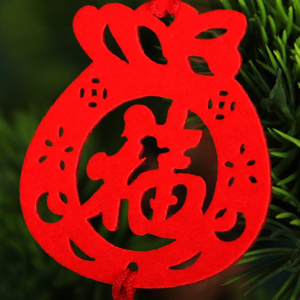 6pcs Red Lanterns Decoration Chinese New Year Pendants Spring Hanging Ornament
