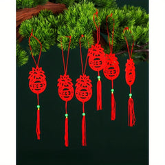 6pcs Red Lanterns Decoration Chinese New Year Pendants Spring Hanging Ornament