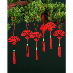 6pcs Chinese Knot Decor Mini Red Lanterns Pendant Spring Supplies
