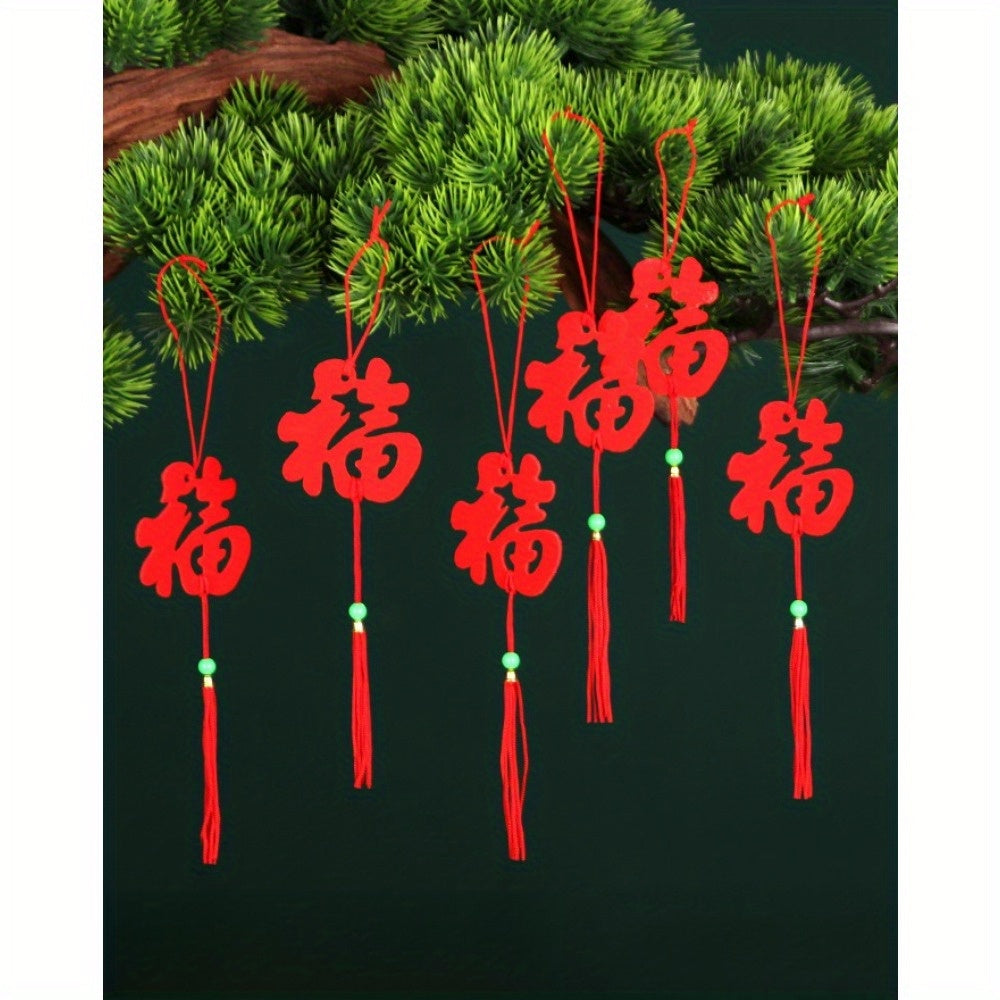 6pcs Chinese Knot Decor Mini Red Lanterns Pendant Spring Supplies