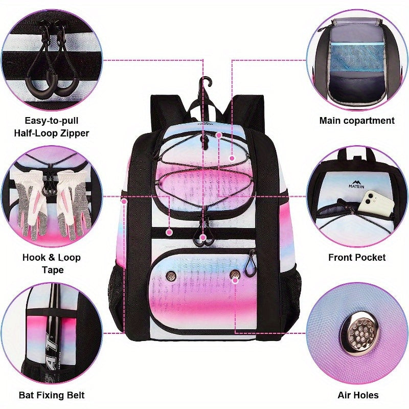 MATEIN Softball Bag Lightweight Baseball Bat Backpack with Shoe Compartment