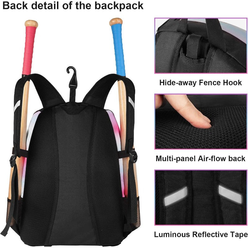 MATEIN Softball Bag Lightweight Baseball Bat Backpack with Shoe Compartment