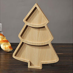 1pc Christmas Tree Dinner Plate Snack Fruit Divided Grid Plate Home Decor