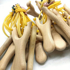 Wooden Slingshot Toy for Outdoor Play with Rubber Band