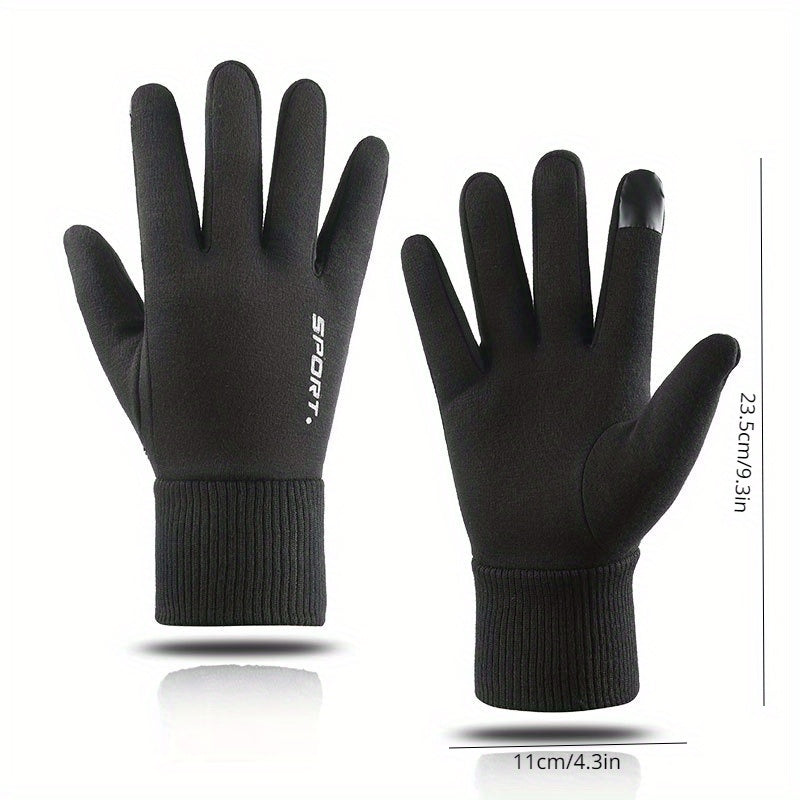 Winter Plush Knitted Gloves Touchable Windproof Cycling Gloves