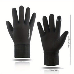 Winter Plush Knitted Gloves Touchable Windproof Cycling Gloves