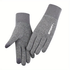 Winter Plush Knitted Gloves Touchable Windproof Cycling Gloves