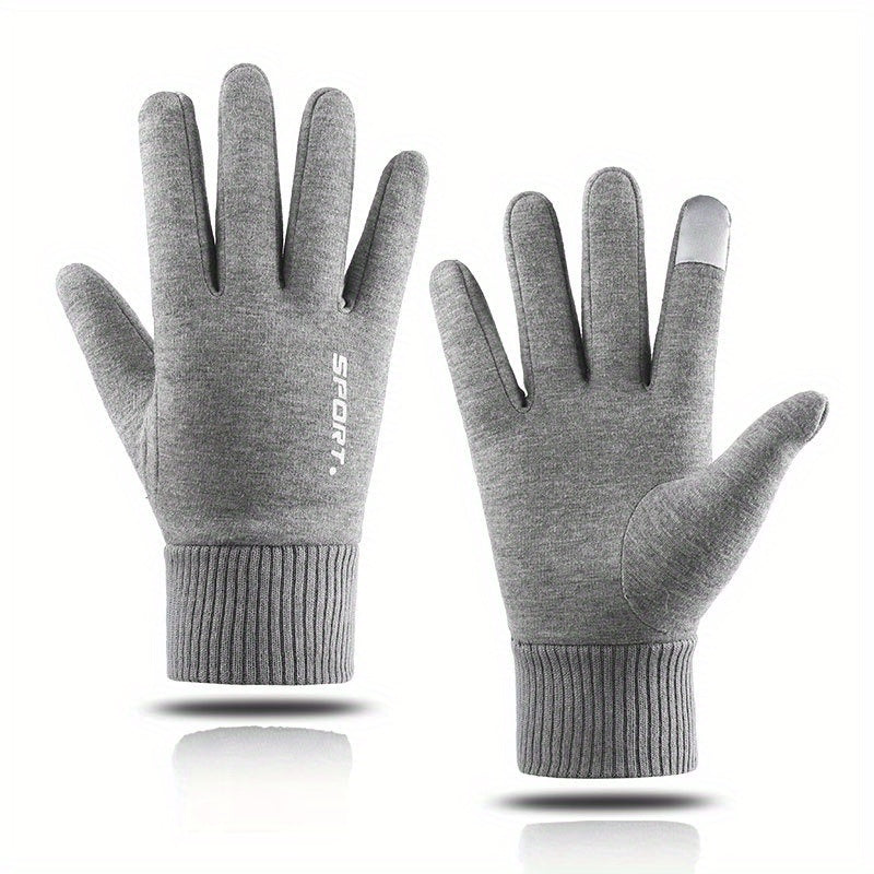 Winter Plush Knitted Gloves Touchable Windproof Cycling Gloves