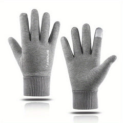 Winter Plush Knitted Gloves Touchable Windproof Cycling Gloves