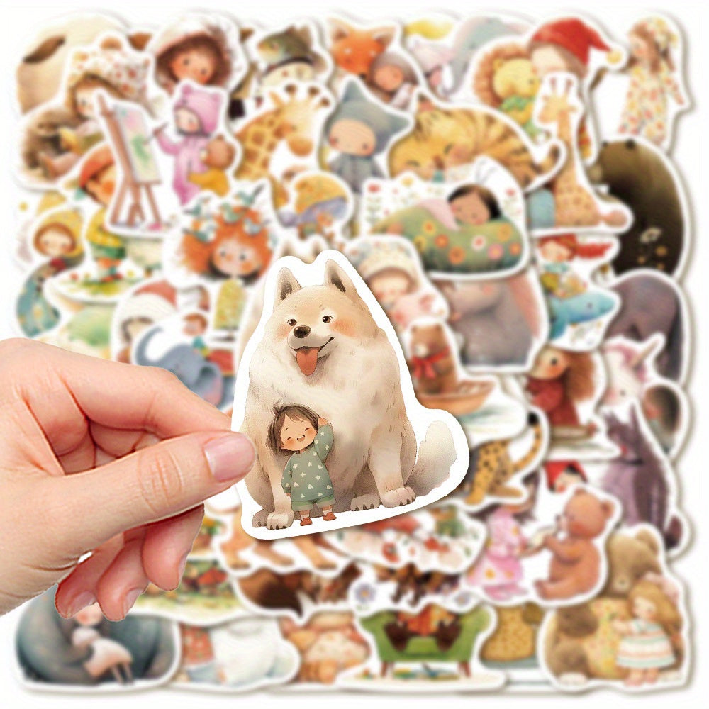 52pcs Fairy Tale Dream Animals Stickers for Stationery Books Laptops Cups