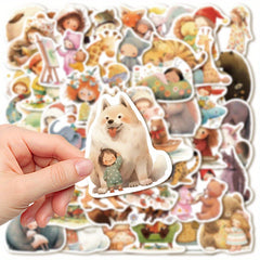 52pcs Fairy Tale Dream Animals Stickers for Stationery Books Laptops Cups