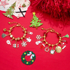 Golden Christmas Countdown Calendar DIY Bracelet Advent Set
