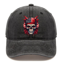 Skull Printed Baseball Cap Adjustable Twill Fitted Cap