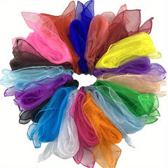 12pcs Square Juggling Silk Dance Scarves Performance Props Accessories