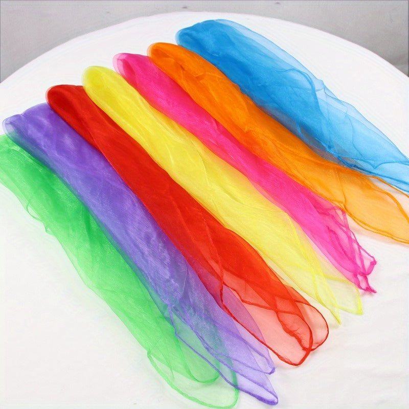 12pcs Square Juggling Silk Dance Scarves Performance Props Accessories