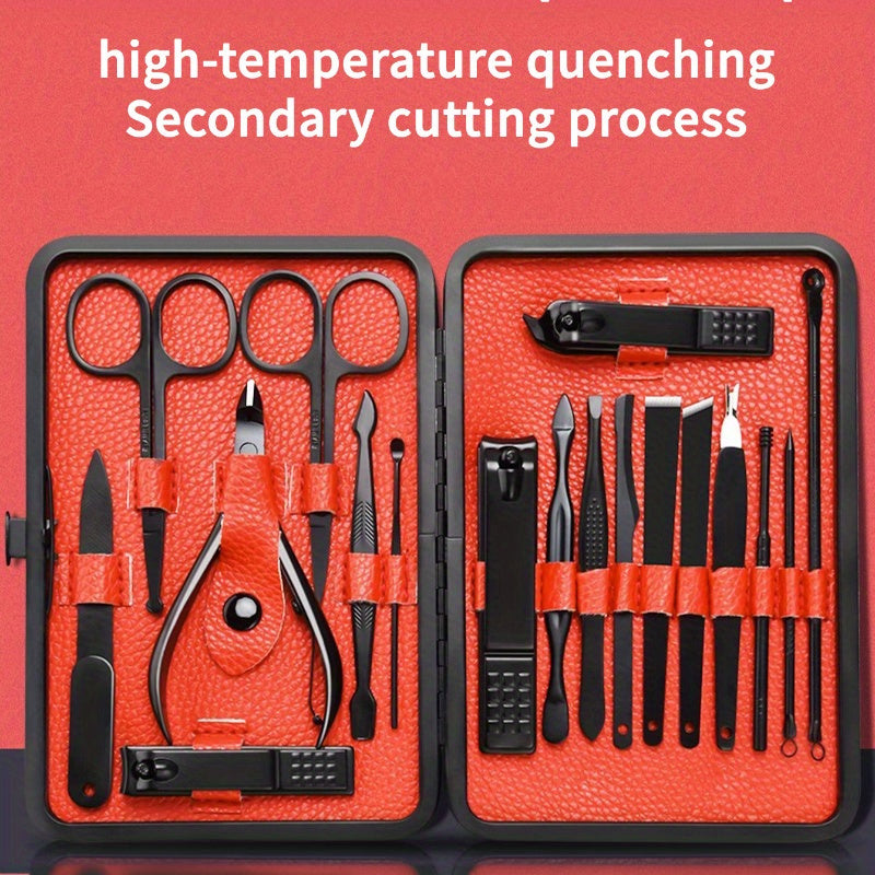 Portable Nail Clippers Set Splash proof Nail Scissor Manicure Tool 18pcs