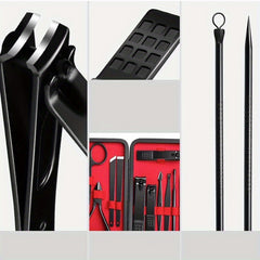 Portable Nail Clippers Set Splash proof Nail Scissor Manicure Tool 18pcs