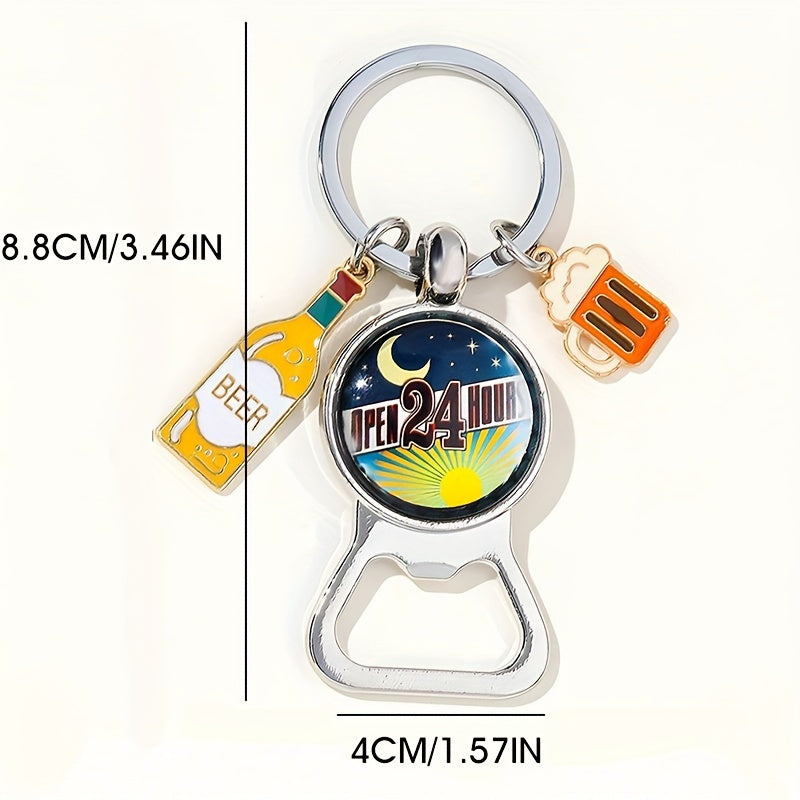 Creative Beer Bottle Opener Key Chain Metal Keychain Small Gift