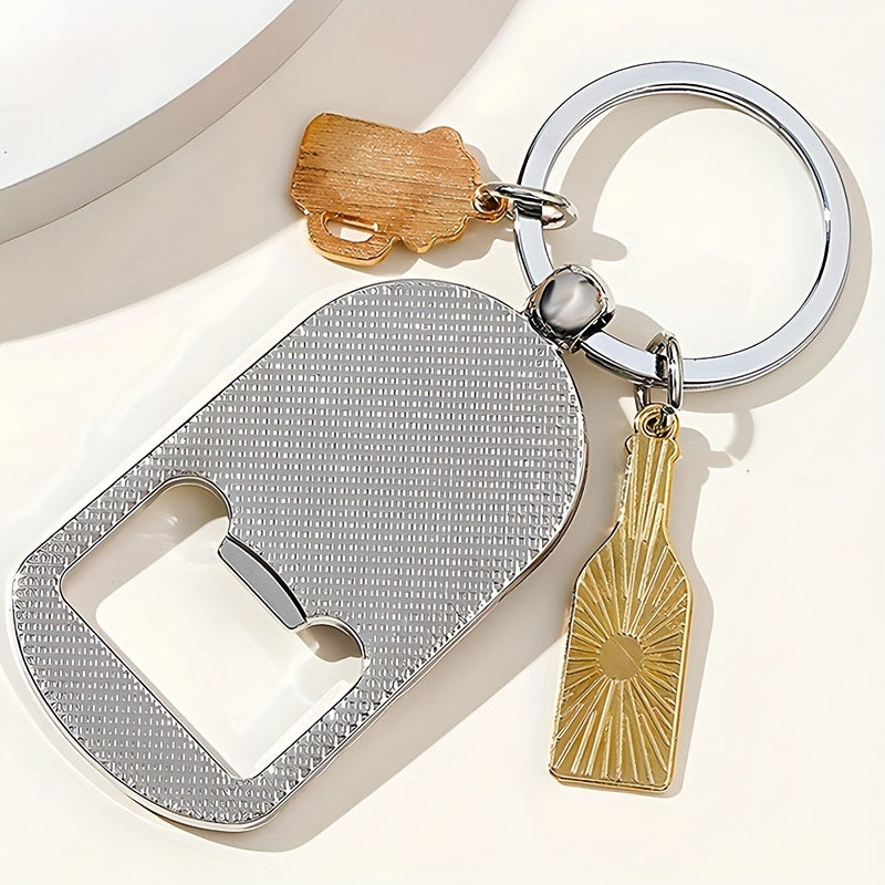 Creative Beer Bottle Opener Key Chain Metal Keychain Small Gift