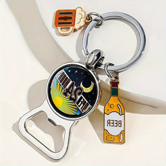 Creative Beer Bottle Opener Key Chain Metal Keychain Small Gift