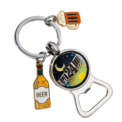 Creative Beer Bottle Opener Key Chain Metal Keychain Small Gift