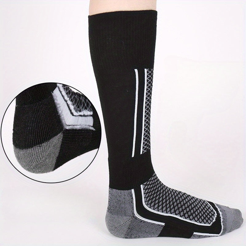 Men's Outdoor Ski Socks Knee High Winter Mountaineering Thick Warm Sports Socks