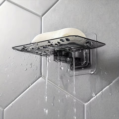 Transparent Soap Dish Wall Mounted Crystal Soap Tray No Punching Soap Holder