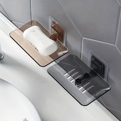 Transparent Soap Dish Wall Mounted Crystal Soap Tray No Punching Soap Holder