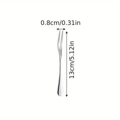 15pcs Stainless Steel Fruit Forks Cake Salad Forks Silvery