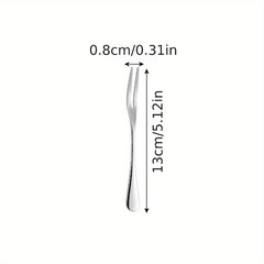 15pcs Stainless Steel Fruit Forks Cake Salad Forks Silvery