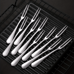 15pcs Stainless Steel Fruit Forks Cake Salad Forks Silvery