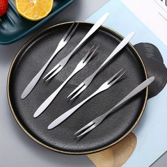 15pcs Stainless Steel Fruit Forks Cake Salad Forks Silvery