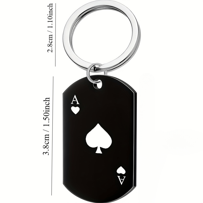 Creative Poker Playing Card Keychain Metal Key Chain Keyring Purse Bag Charm