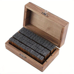 70pc Alphabet Stamps Vintage Wooden Rubber Letter Number Stamp Set