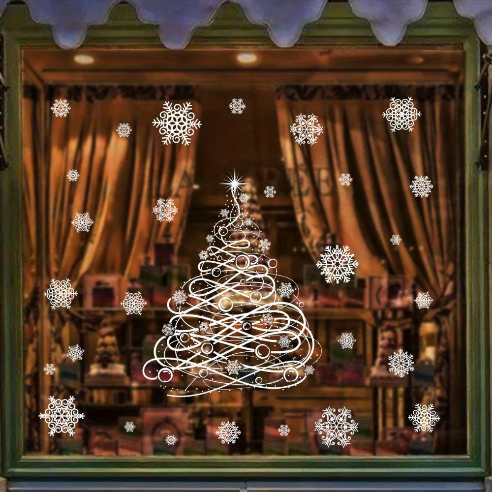 Christmas Stickers Tree Snowflake Window Decorations