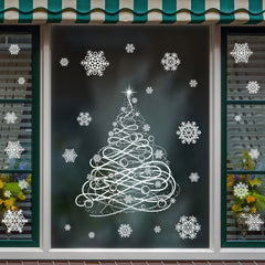 Christmas Stickers Tree Snowflake Window Decorations