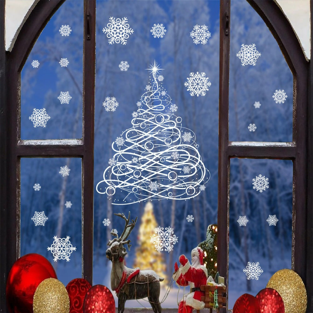Christmas Stickers Tree Snowflake Window Decorations
