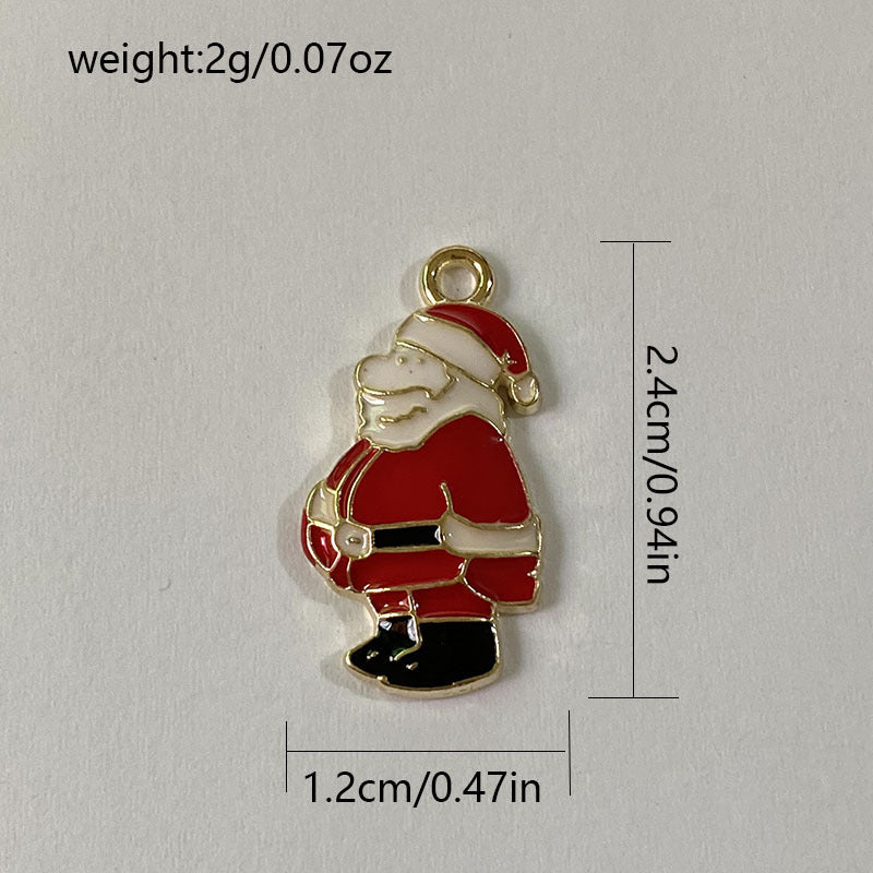 DIY Christmas Santa Claus Snowman Drop Alloy Small Pendant